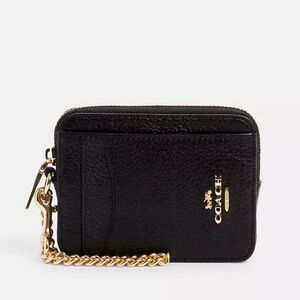 Black coach zip card case style 6303 💕